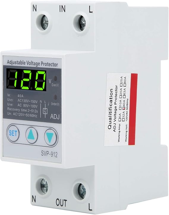 LiebeWH Voltage Protector Undervoltage 120VAC Auto Reset Self Recovery Adjustable Switch for Refrigerator Freezer AC Home