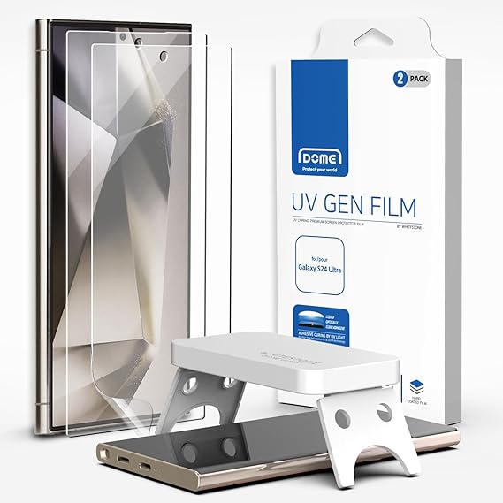 DOME GLASS Whitestone UV GEN Film Screen Protector with UV light for Samsung Galaxy S24 Ultra [2pack]