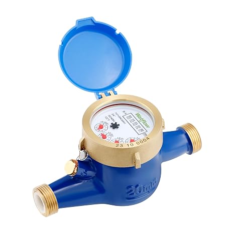 DN20 3/4" NPT Water Meter, Lead Free Meter, Cold Water Meter for Apartment or Home,Multi-Jet Measuring Cubic Meter.