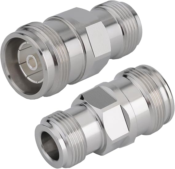4.3/10 Mini Din Connector Female Jack to N Female Jack Adapter 4.3-10 Mini Din Female to N Female Adaptor (4.3/10 female to N female Pack 2)
