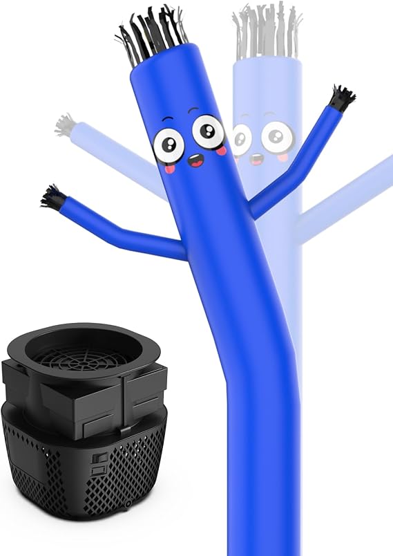 Inflatable Tube Man with Blower: 6 FT Tall Dancing Inflatable Tube Guy for Outdoor Decoration with Mini Blower Fan, for Mall Opening, Business Advertising, and Events (Blue)