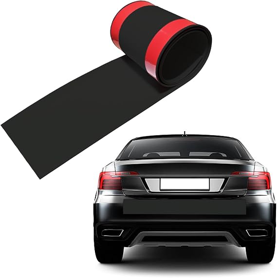 Rubber Bond DIY Car Bumper Protectors - 6x48 Inches Strong Self-Adhesive Rubber Bumper Guards for Cars - Anti-Scratch and Waterproof No-Residue Rubber Bumper Car Protection Strip - Black