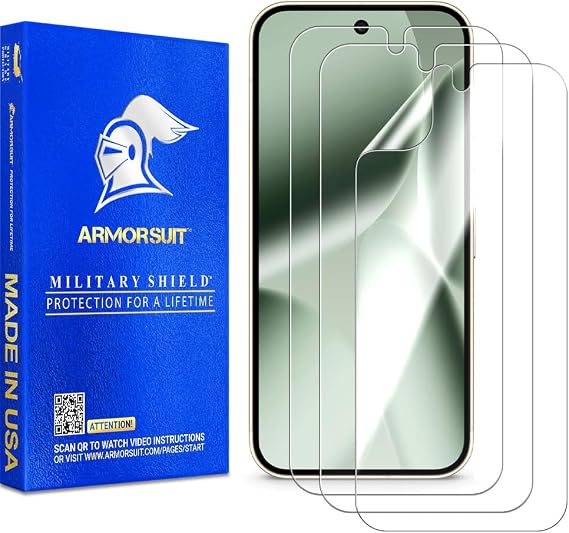 ArmorSuit 3 Pack for Google Pixel 11/11 Pro, Pixel 10/10 Pro, Pixel 9/9 Pro Screen Protector Case Friendly, Fingerprint Unlock Supported, MilitaryShield HD Clear Film - Made in USA