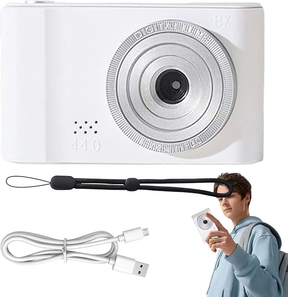 Vlogging Camera - 4400W UHD Autofocus Digital Camera without 4K Storage Card - Point and Shoot with 8X Digital Zoom Anti-Shake Camera for Daily Use
