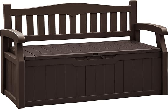 Flamaker 80 Gallon Storage Bench, Deck Box with Seat Waterproof All-Weather