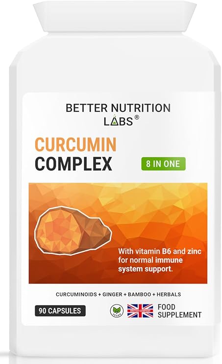 Curcumin Complex by Better Nutrition Labs - Features Turmeric and standardised Curcumin (95% curcuminoids) Extract for Optimum Results