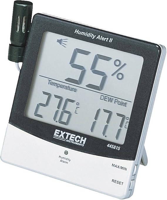 Extech 445815 Hygro-Thermometer Humidity Alert, Dew Point, Calibration