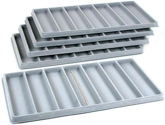 7 Compartment Bracelet Display Tray Inserts (Gray)