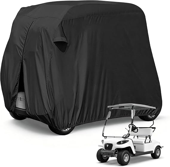 moveland 2 Passenger Golf Cart Cover for EZ GO Club Car Yamaha, Black