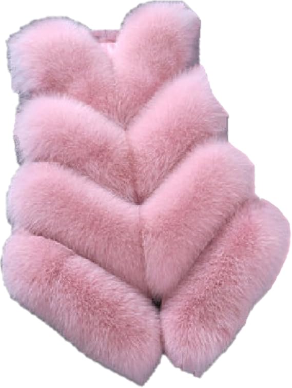 Lisa Colly Women's Winter Sleeveless Faux Fur Short Vest | Women's Faux Fur Coat, Winter Sleeveless Overcoat, Fluffy Shaggy Short Jacket