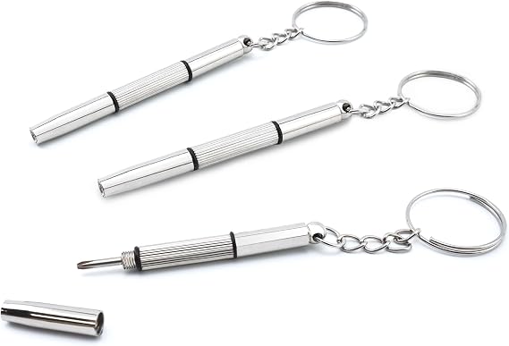 3pcs Little Keyring Glasses Screwdrivers Eyeglasses Repair Set