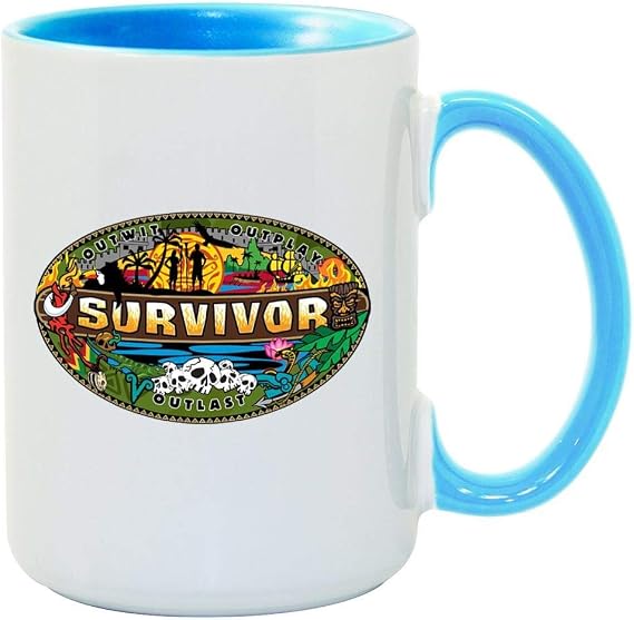 CBS Survivor Mashup Logo Two Tone 15 oz Mug - Blue. - Officially Licensed
