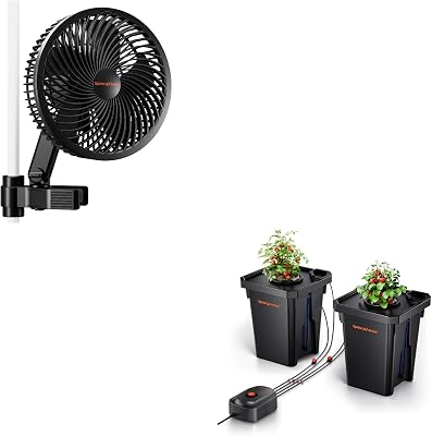 Spider Farmer DWC Hydroponics Grow System 2 Buckets and New Grow Tent Fan 6 with 10 Dynamic Wind Speeds