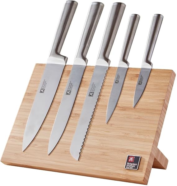 Richardson Sheffield Visage 5-Piece Magnetic Knife Block Set | Bamboo