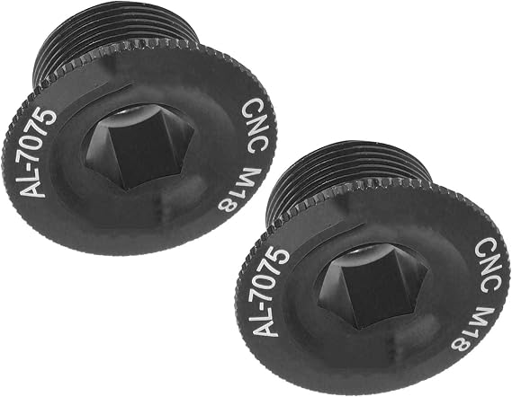 Socobeta 2Pcs Mountain Bike Crank Arm Bolts Aluminum Alloy Crank Cover Screws Bike Accessory for Prowheel Hollow Integrated Crankset
