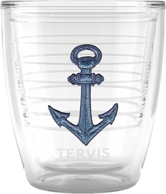 Tervis Ol' Time Maritime Boating Collection Anchor Down Made in USA Double Walled Insulated Tumbler Travel Cup Keeps Drinks Cold & Hot, 12oz, Anchor Down