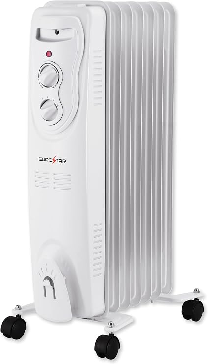 EUROSTAR HRH789W Oil-Filled Radiant Heater, White