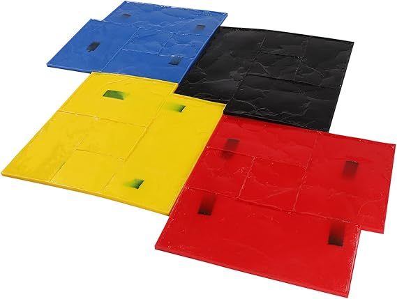 Concrete Stamps Mats Set, 4 PCS Concrete Texturing Skin, 24x24in PU Concrete Stamping Mats Stone Concrete Texture Mats for Walls, Floors