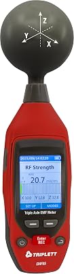 Triplett EMF85 Triple Axis EMF, RF, Wi-Fi Meter for High Frequency Radiation, 50MHZ - 8GHz