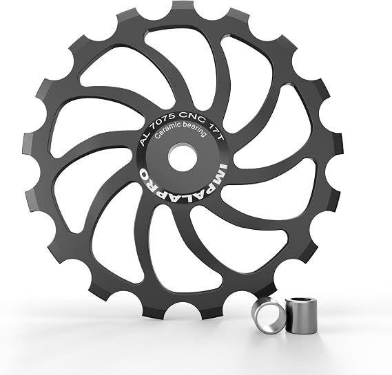IMPALAPRO Bike Oversized Ceramic Derailleur Pulley Wheel 15T/17T AL7075 Compatible with Shimano Jockey Wheels and Rear derailleur Pulley Sram