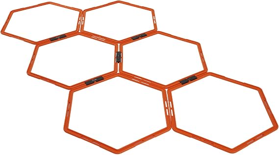 Yes4All Hex Agility Rings/Speed Rings with Carrying Bag Hexagon Rings, Agility Hurdles for Agility Footwork Training