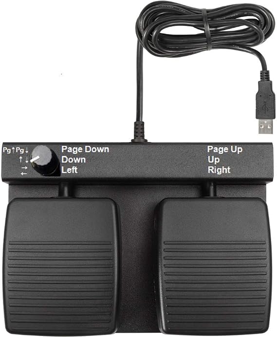 ECS USB Double Button Foot Pedal, Music Page Turner