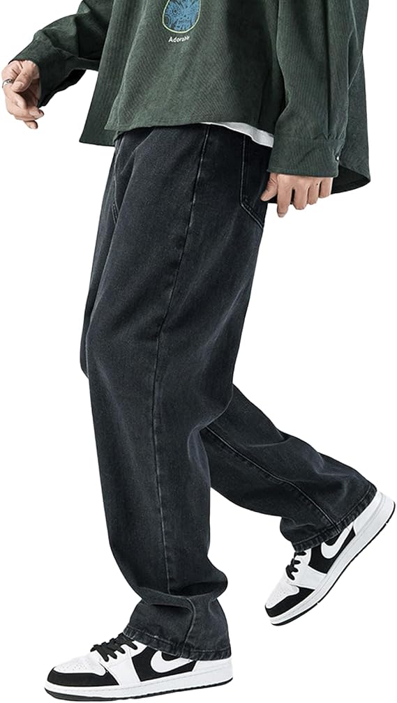 Baggy Jeans Men Relaxed Fit Y2K Cargo Pants Denim Skateboard Baggy Pants Hip Hop Jeans Streetwear