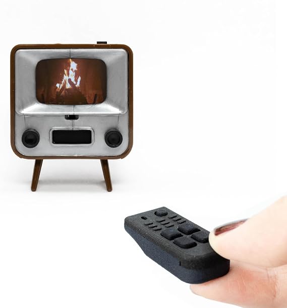 TinyCircuits TinyTV 2 Portable Retro Mini TV, Brown | 1.14" IPS Screen, Preloaded & Uploadable Videos, USB-C Rechargeable, Knob Controls + Tiny Remote