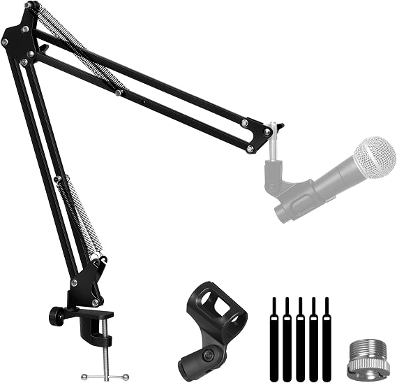 AODSK Microphone Arm Stand,Reinforced Base,Adapter,Fits Most Mics