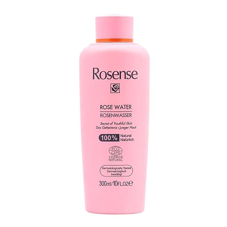 Rosenwasser 300ml Gesichtswasser Toner Gesichtspflege Gesichtsreinigung – ECOCERT Naturkosmetik von Rosense vegan & dermatologisch bestätigt ohne Zusatz von Alkohol reife & alle Hauttypen