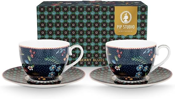 PiP Studio Berry Blues Kahve Fincanı m.U. Mavi 280 ml Set2
