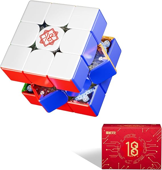 Moyu Super Weilong V2 18th Anniversary Edition 3x3 Magnetic MagLev Speed Cube 20 Magnetic Ball Cores with Dual Adjustment Magnetic System