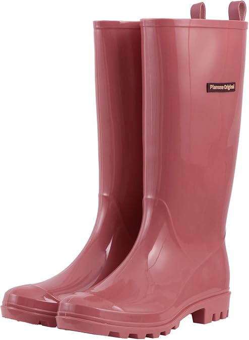 planone Cute Tall Rain Boots for Women, Waterproof Non-Slip Garden Boots