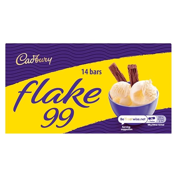 Cadbury 1 Flake 99 Crumbliest Milk Chocolate 16 Bars Box