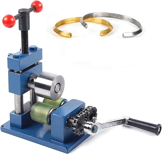 Bracelet Ring Earring Press Bending Machine, Multi-Functional Ring Bending Tool, Manual Rolling Mill Machine Jewelry DIY Tools, Crafts Making Machine.