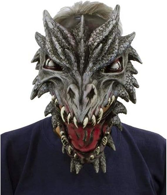 Zagone Dragon Face Mask Realistic Scary Dragon Mask for Adults, Halloween Costume Silicone Face