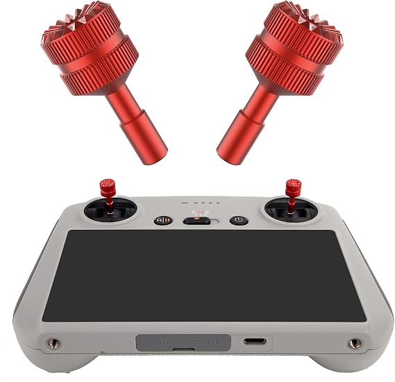 Remote Control Joystick for DJI Mini 3 Pro DJI RC Remote Control with Screen Joystick Rocker CNC Aluminum Alloy (Red)