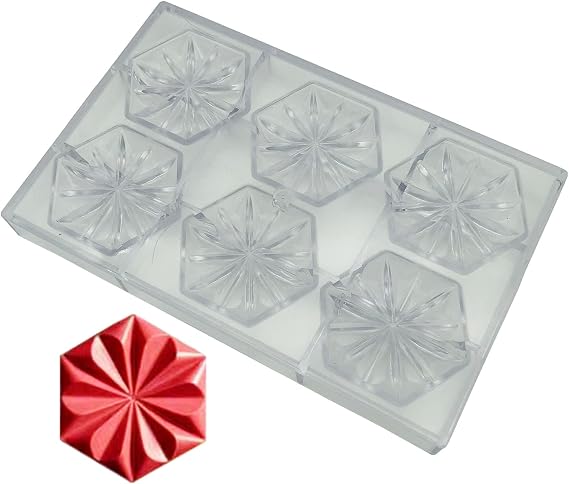 Hexagon Flower Chocolate Mold Polycarbonate Chocolate DIY Moulds