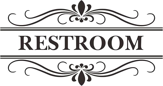 Restroom Sign Wall Decal Vinyl Stickers