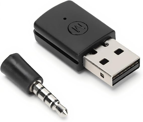 PS4 Bluetooth Adapter - USB Dongle for Controllers, 3.5MM Plug, Receiver and Transmitter