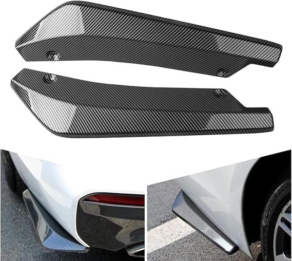 2pcs Rear Bumper Lip Diffuser for BYD Han (EV)/Han (DM),Rear Corner Rear Llip Diffuser Spoiler Side Fin Scratch Protector,B/Carbon Fiber