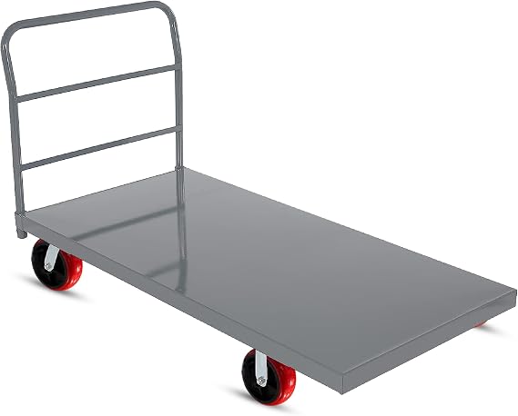5Seconds Flatbed Platform Cart 3300LB Industrial Dolly Heavy Duty 60 x 30 Hand Push Truck Super Heavy Duty Flatbed 8'' Locked Swivel Wheels Commercial Moving