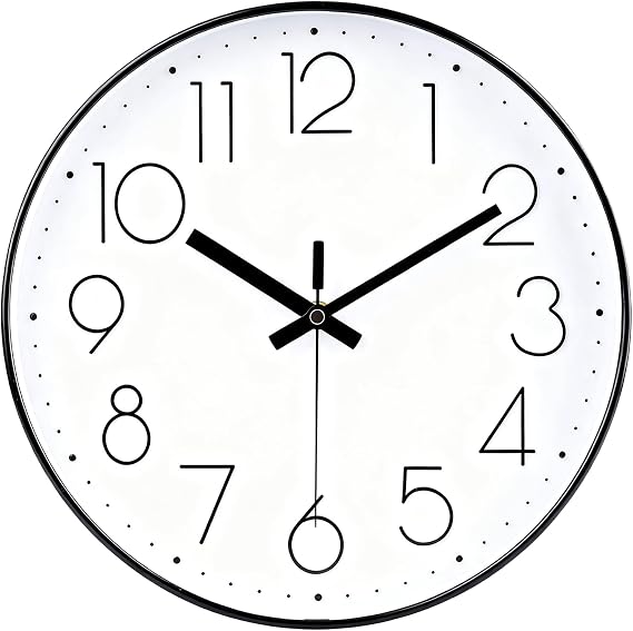 jomparis Radio-Controlled Clock 30 cm Black