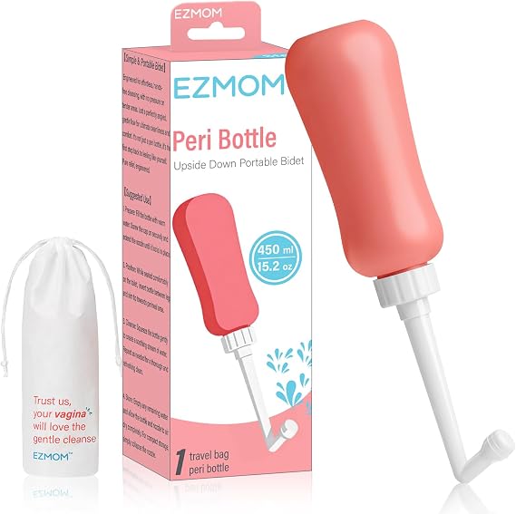 15oz Upside Down Peri Bottle for Postpartum Care, Portable Handheld Travel Bidet Sprayer, Perineal Cleansing & Recovery Essential, Postpartum MustHave for New Mom After Birth