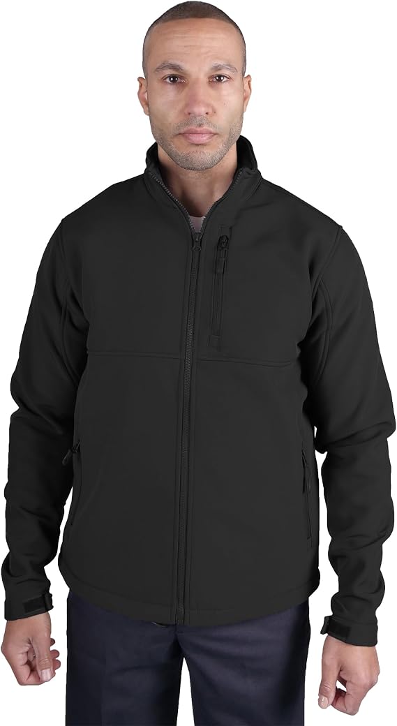 RYNO GEAR Men's Soft Shell Jacket Windproof Water-Resistant SoftShell Jacket Fleece Lineed All Season Jacket, Full Zip Up