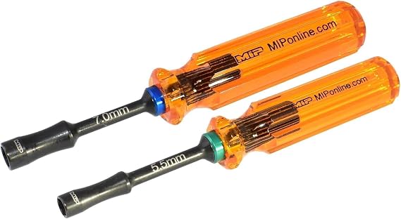 MIP 9603 5.5mm 7.0mm Metric Hex Nut Driver RC Tool Kit Precision Grip Hex Screwdriver with Deep Socket for RC Car Repair, Made 100% in USA
