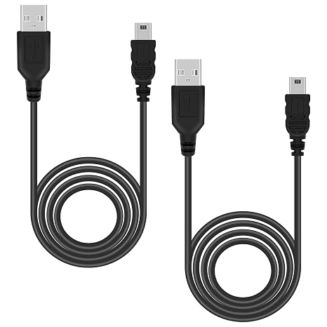 Mcbazel 2 Pack PS3 Controller Charger Cable, 3.3ft Mini USB Charging Cord for PS3 Controller, DualShock 3, PS3 Slim, PS Move Wireless Game Remote, Cameras, TI84 Plus CE - High Speed Data Sync Wire