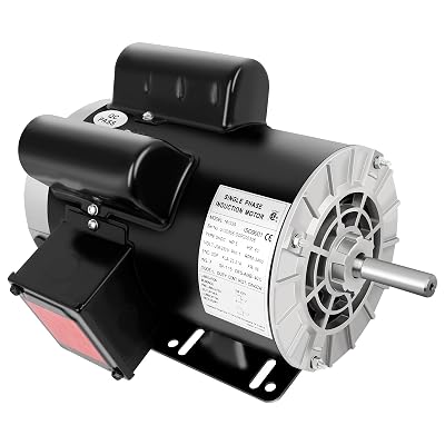 Electric Motor 5HP, 3450 RPM General Purpose Motor, Single Phase Motor 208V-230V 58 Shaft Diameter Rolled Steel Shell 60 HZ ODP CWCCW