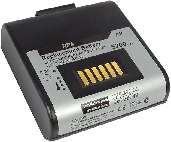 Replacement Battery for Honeywell (Datamax-O'Neil) RP4, RB4B, and RP4d Receipt Printer. 5200 mAh