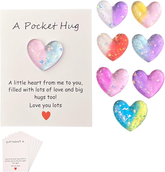 8 PCS Pocket Hug Heart, Pocket Hugs for Friends, Pocket Hugs, Keepsake Gifts for Women Friends, Special Encourage Gift for Birthday Christmas, Valentines Day for Lover, Positive Gifts